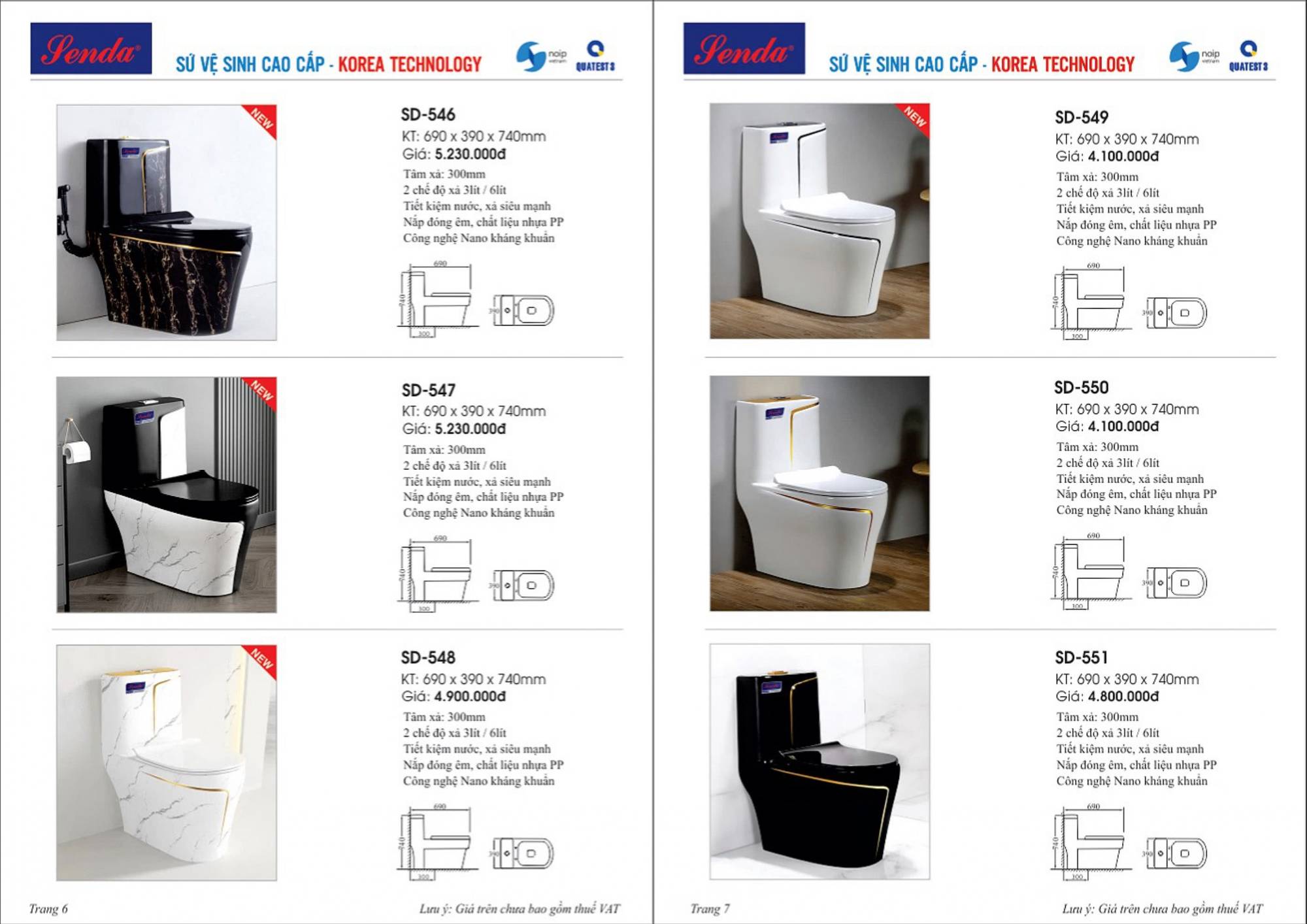 Thiết bị vệ sinh SENDA Catalogue và Bảng giá mới nhất 2024 /Page 4